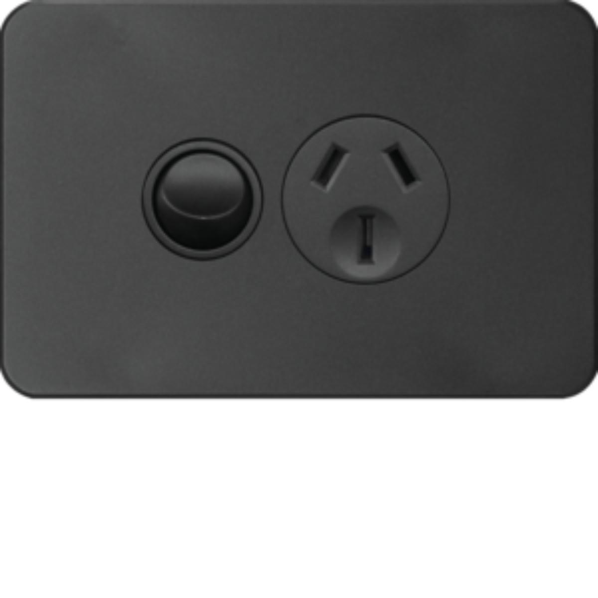 SILHOUETTE SGL GPO 15A HORIZ MATT BLACK