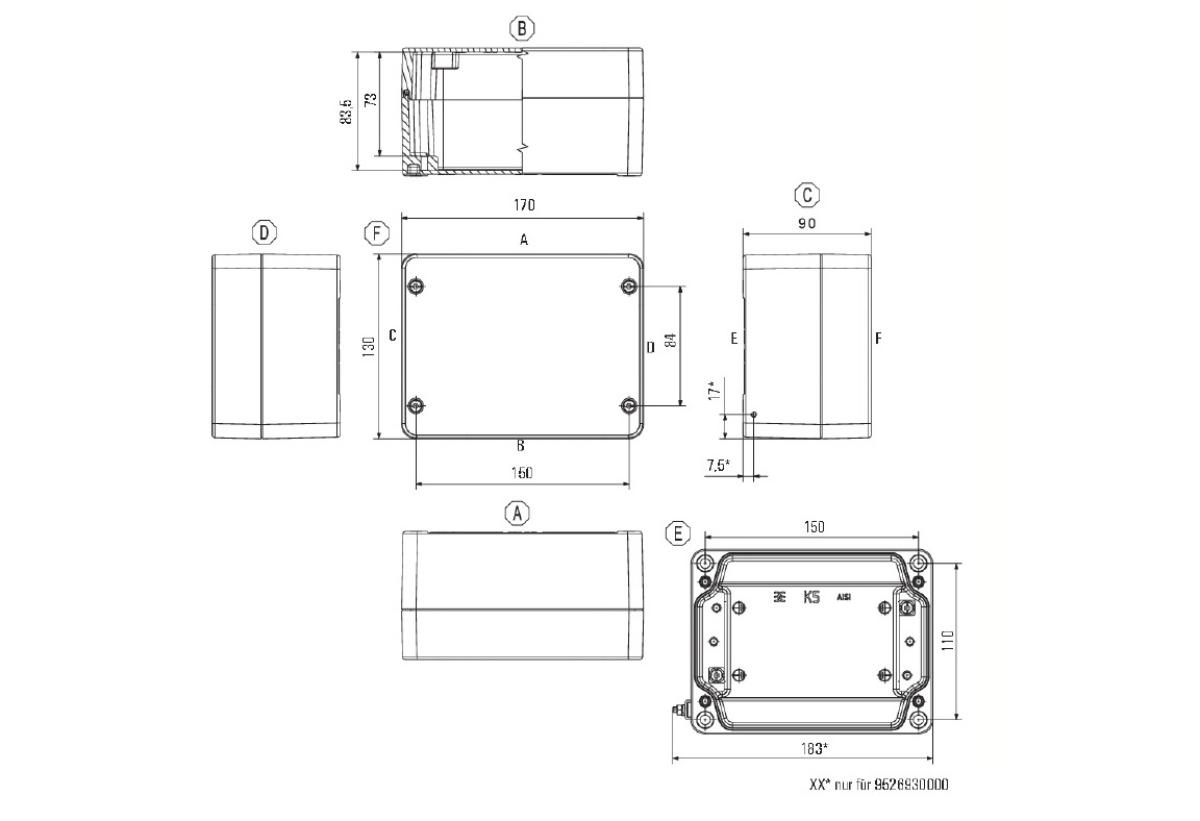 TERMINAL BOX K5 (CZ) 130X170X90MM