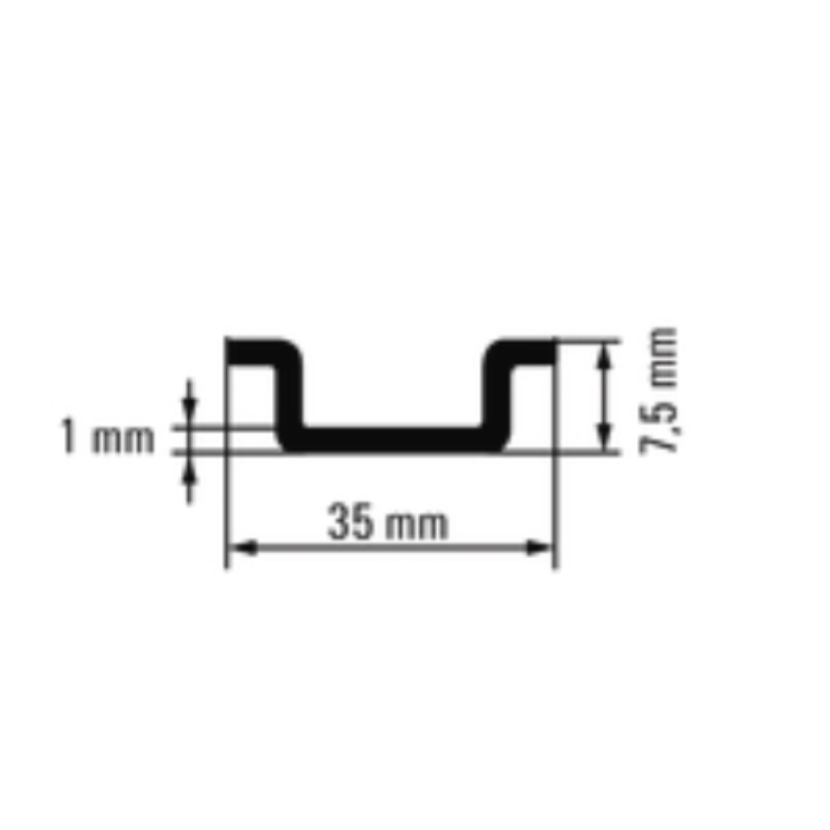 DIN Rail TS35x7.5 Slotted Steel 2M Long