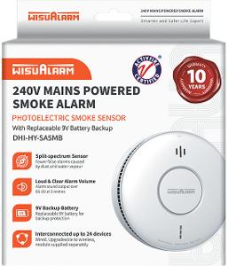 MAINS POWERED SMOKE ALARM + 9V BACK UP MAINS POWERED SMOKE ALARM + 9V BACK UP
