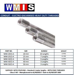 STEEL CONDUIT GALVANISED 20MM 4MT STEEL CONDUIT GALVANISED 20MM 4MT