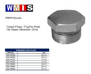 HEX PLUG GALVANISED STEEL 40MM