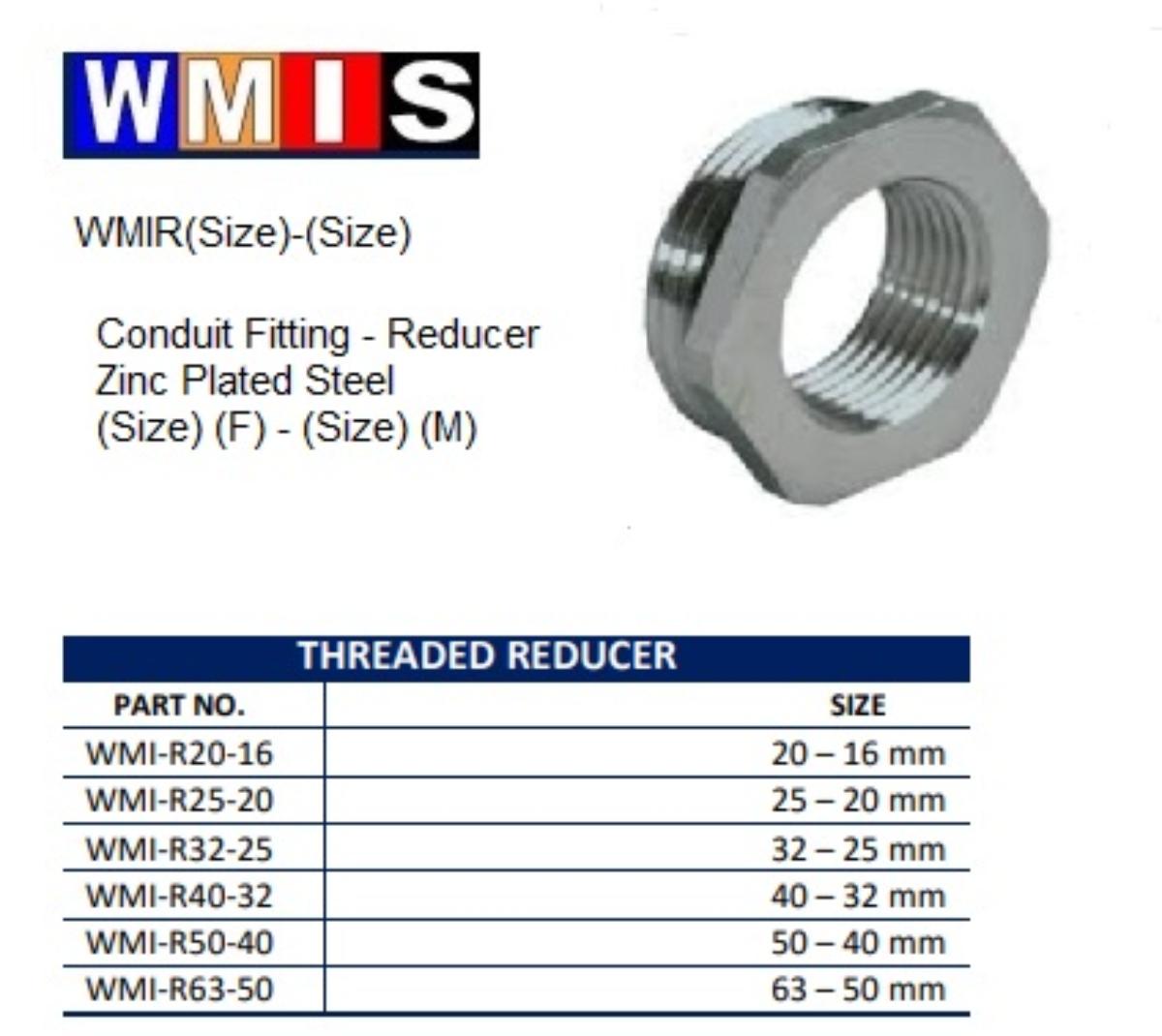 REDUCER ZINC PLATED 32 MALE-25MM FEMALE