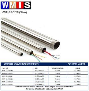 38MM 316 SS CONDUIT X 3MTRS C/W COUPLING