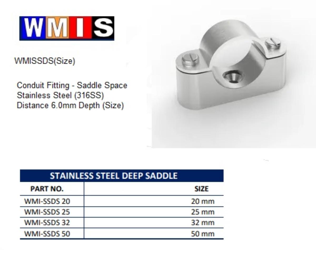 DISTANCE SADDLE STAINLESS STEEL 25MM