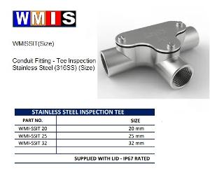 INSPECTION TEE STAINLESS STEEL 25MM