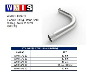 PLAIN BEND STAINLESS STEEL 90 DEG 20MM