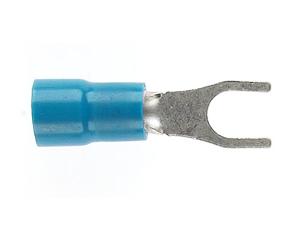 INSULAT FORK LUG D/G BLUE 4MM STUD 100PK