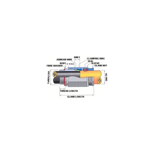 METAL CABLE GLAND W/P ARMOURED 16MM