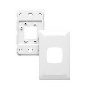 PRESTIGE PLATE GRID & COVER 1G WHITE