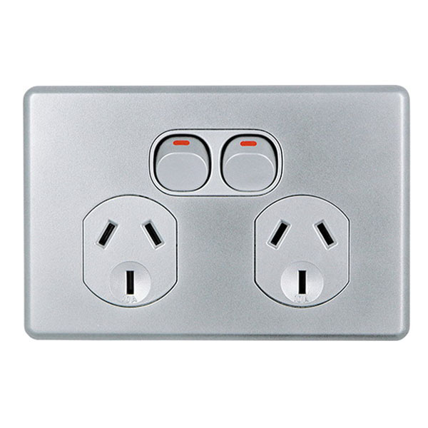 GPO SOCKET SWT TWIN 10A 250V WHITE
