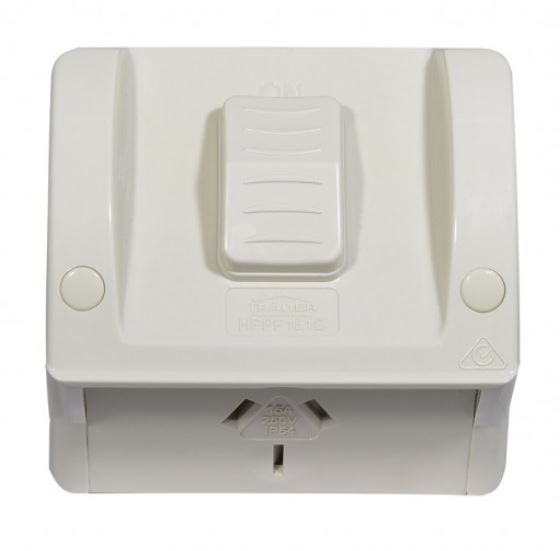 SINGLE OUTDOOR POWER POINT IP54 15A
