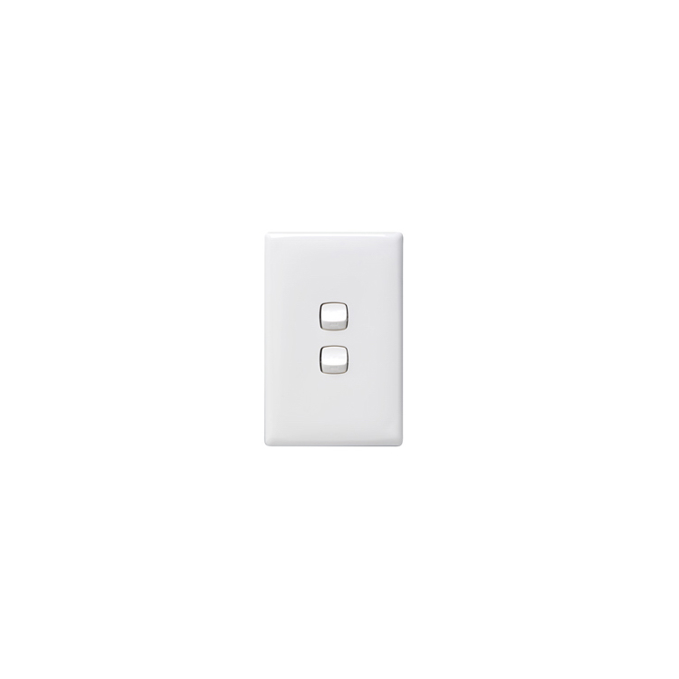 SWITCH LINEA 2 GANG 10A VERTICAL WHITE