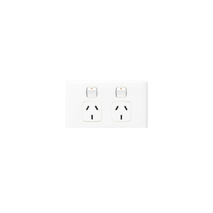 GPO LINEA DOUBLE 10A HORIZONTAL WHITE