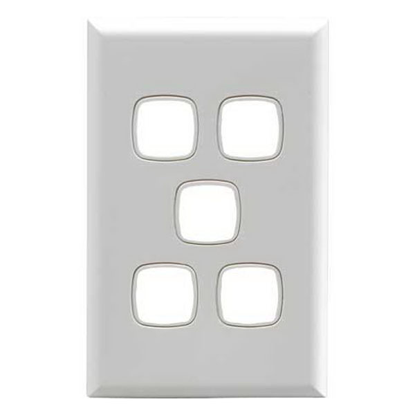 PLATE GRID & COVER XL 5 GANG WHITE